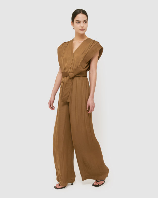Lillian Wide Leg Jumpsuit in WALNUT
