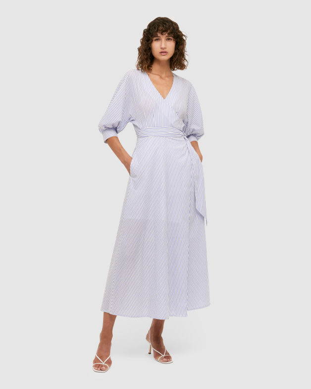 Kutti Stripe Wrap Dress in STRIPE