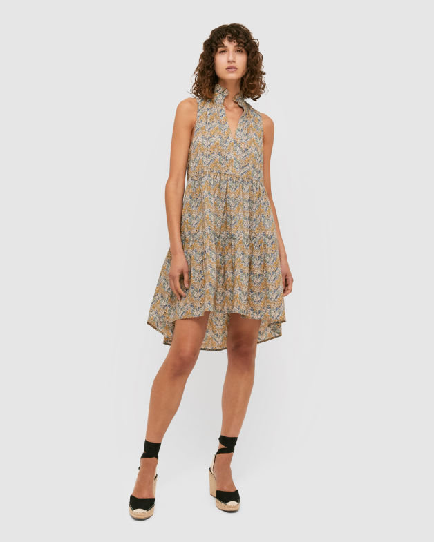 Forest Liberty Cotton Dress in MULTI