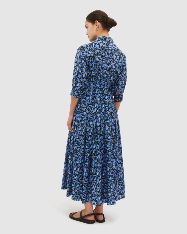 Daniella Silk Cotton Dress in MULTI