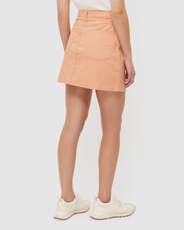 Acacia Denim Mini Skirt in SALMON