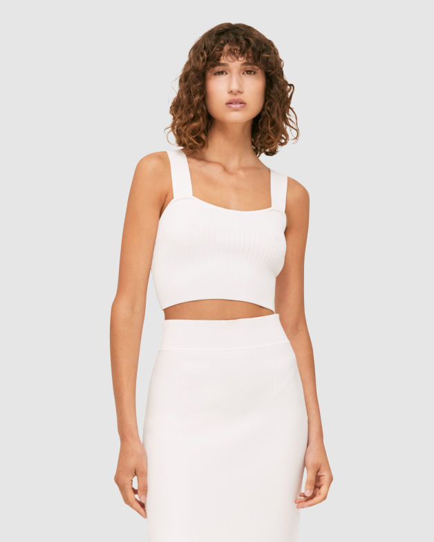 Vicky Rib Crop in OFF WHITE