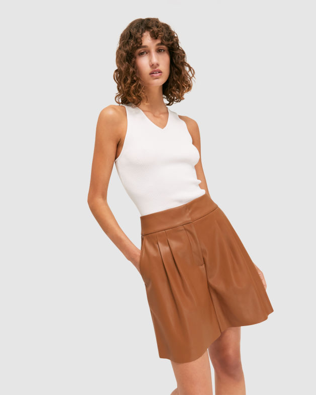 Viv Vegan Leather Short in TAN