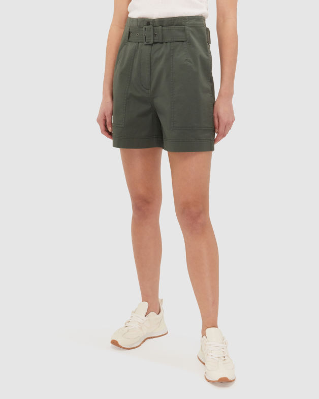 Remy Belted Short in FOREST