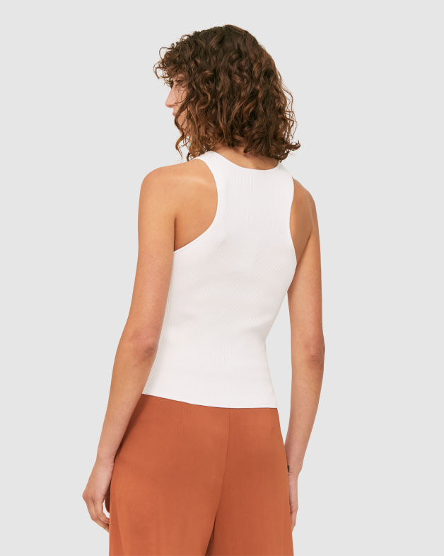 Vicky Rib Racer Tank in OFF WHITE