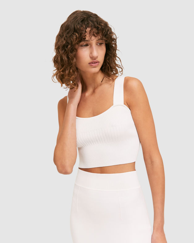 Vicky Rib Crop in OFF WHITE