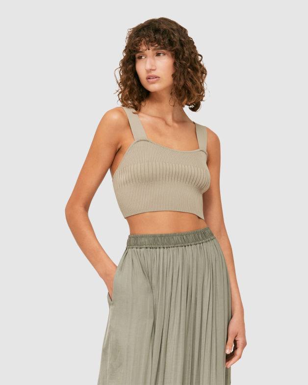 Vicky Rib Crop in WILLOW