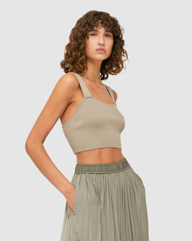 Vicky Rib Crop in WILLOW
