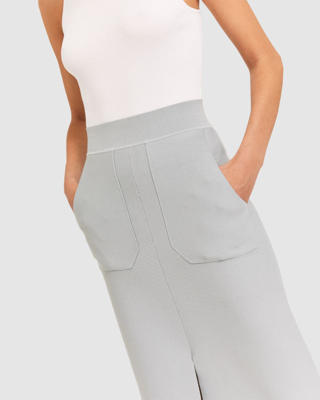 Amara Milano Fluted Skirt in BLUE MIST