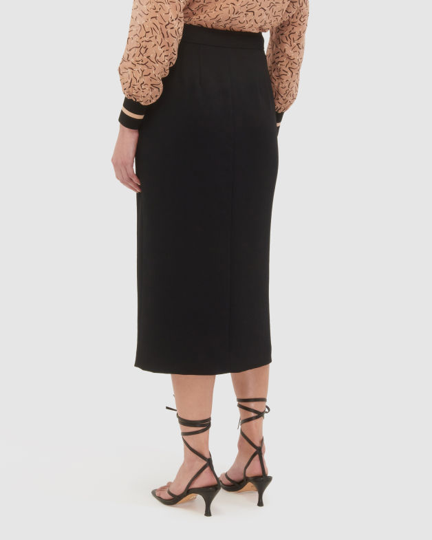 Dharma Button Front Skirt in BLACK