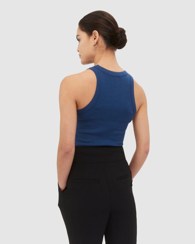 Emilie Rib Tank Top in PETROL