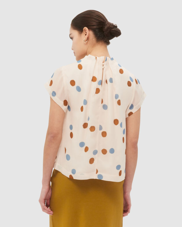 Willa Miro Short Sleeve Silk Top in MULTI