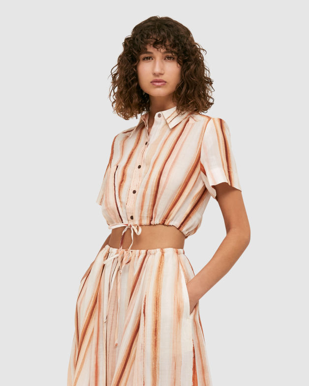 Yiri Print Cropped Shirt in PRINT