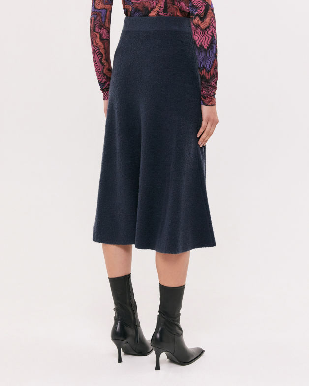 Mary Knit Midi Skirt in MIDNIGHT