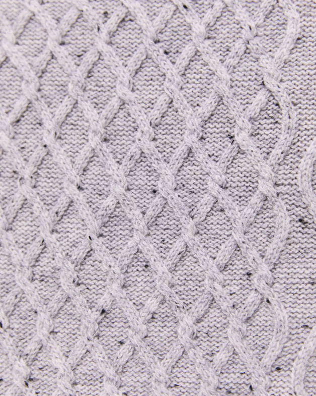 Claudia Merino Wool Cable Skirt in GREY MELANGE