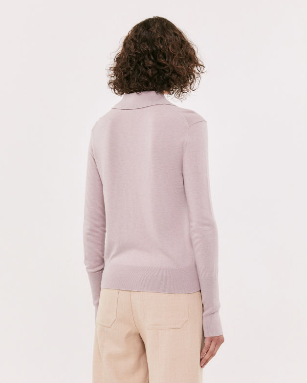 Laura Cashmere Blend Knit Polo in MINK