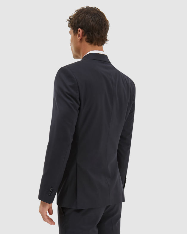 Flinders Merino Wool Textured Suit Jacket in MIDNIGHT