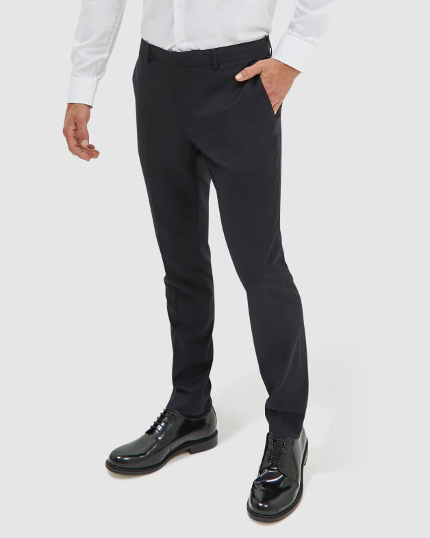 Flinders Merino Wool Textured Suit Pant in MIDNIGHT