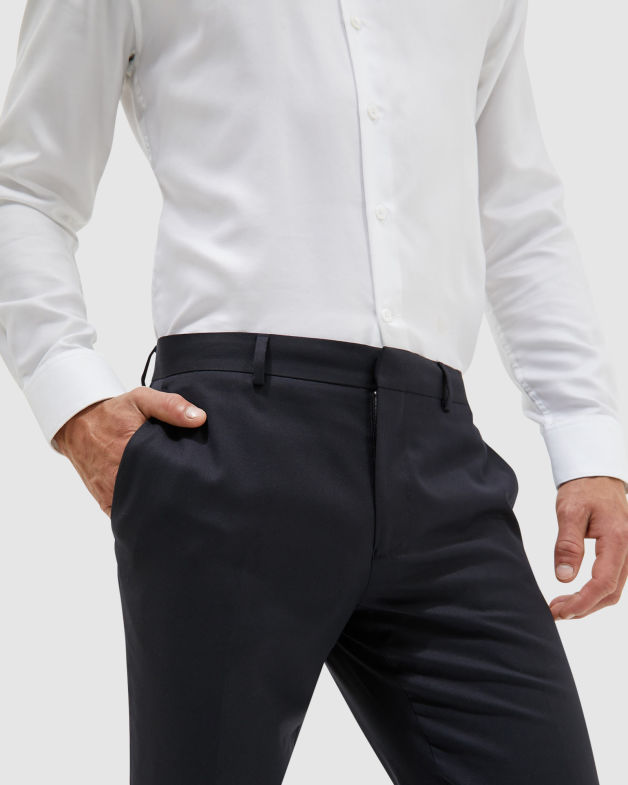 Flinders Merino Wool Textured Suit Pant in MIDNIGHT