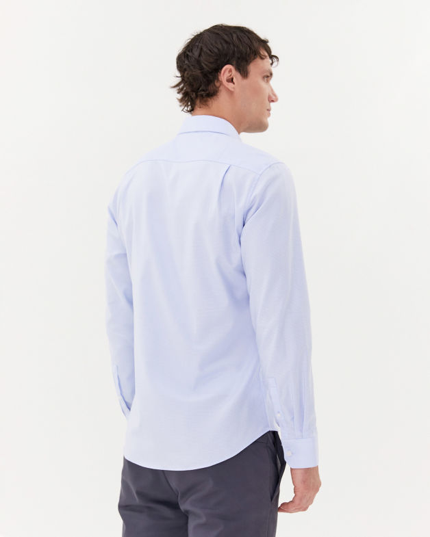 Fred Long Sleeve Easy Care Shirt in BLUE
