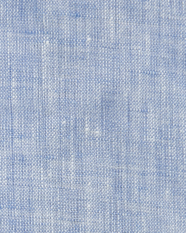 Julian Long Sleeve Slim Linen Shirt in BLUE