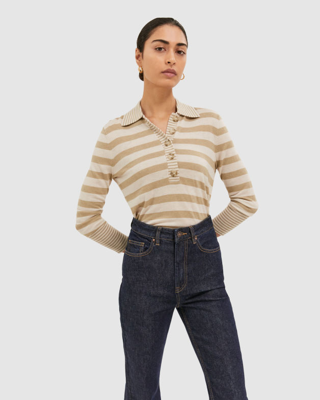 Anouk Bootleg Jean in BLUE/BLACK WASH