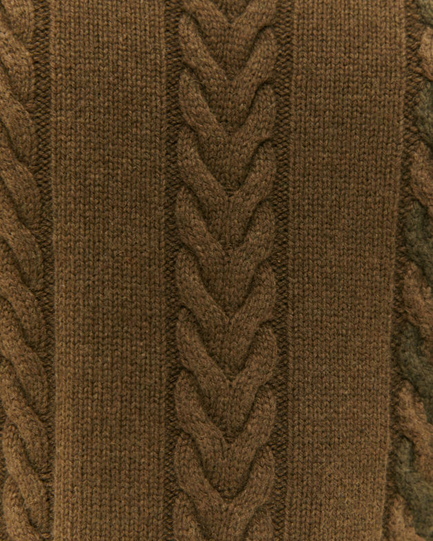 Two Tone Cable Knit in KHAKI