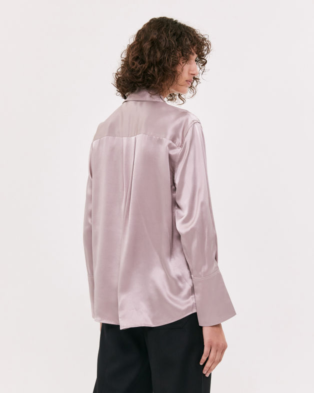 Freya Silk Pocket Shirt in MINK