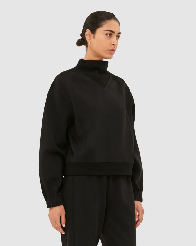 Cleo Funnel Neck Sweater in BLACK