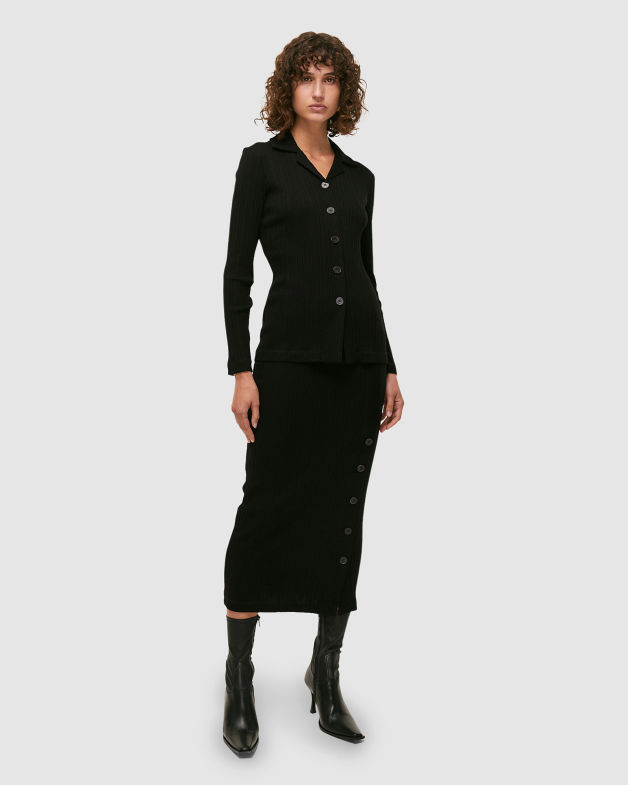 Sabine Long Sleeve Shirt in BLACK