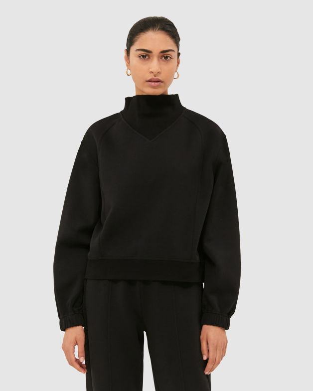 Cleo Funnel Neck Sweater in BLACK