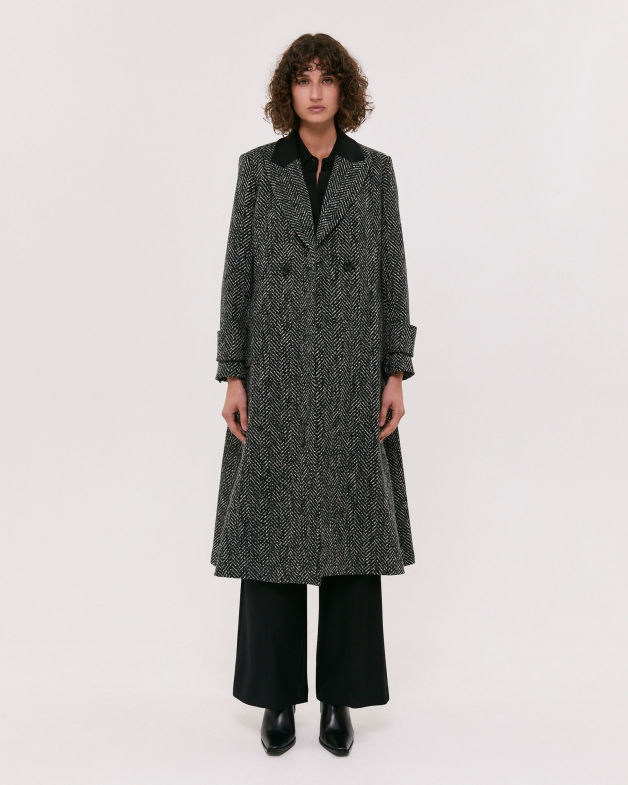 Isabella Coat in BLACK/WHITE