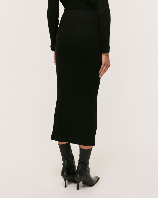 Sabine Midi Skirt in BLACK