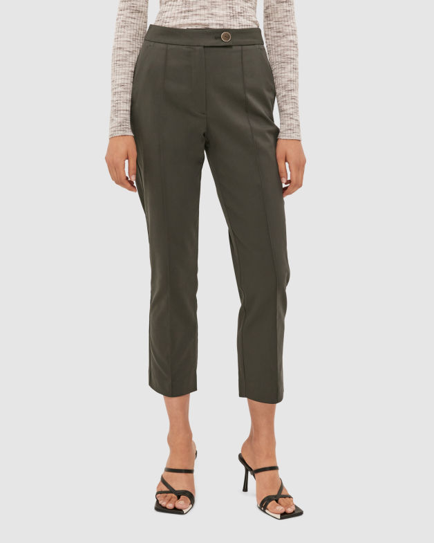Tia Straight Leg Pant in FOREST