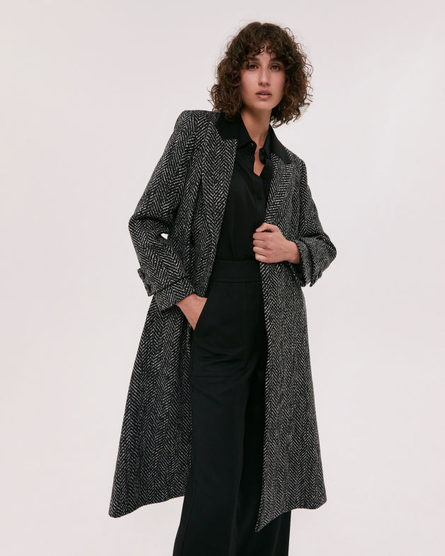Isabella Coat in BLACK/WHITE