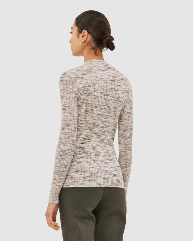 Nic Merino Wool Grown On Knit in IVORY/BLACK
