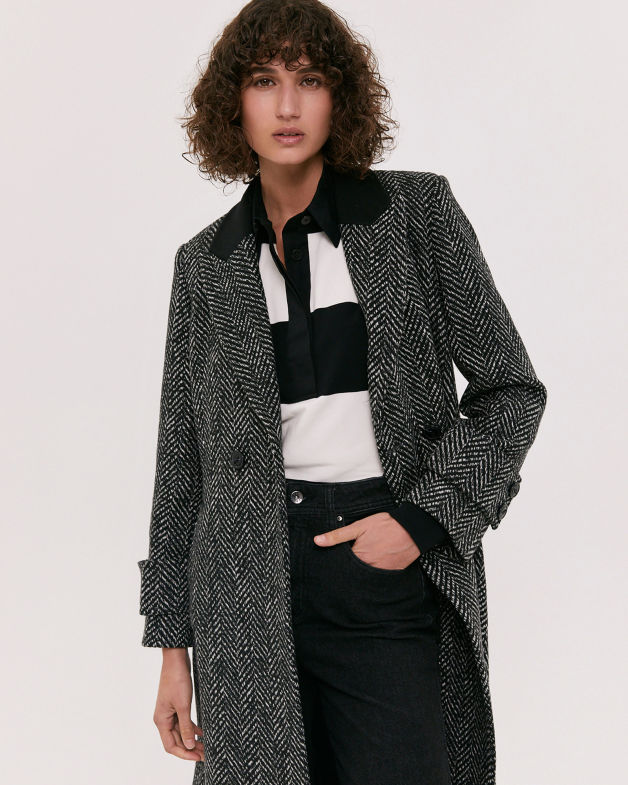 Isabella Coat in BLACK/WHITE
