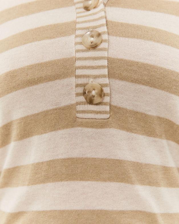 Laura Cashmere Blend Knit Polo in NATURAL/IVORY