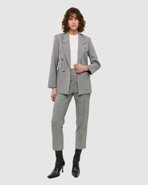 Valentina Straight Pant in BLACK/WHITE