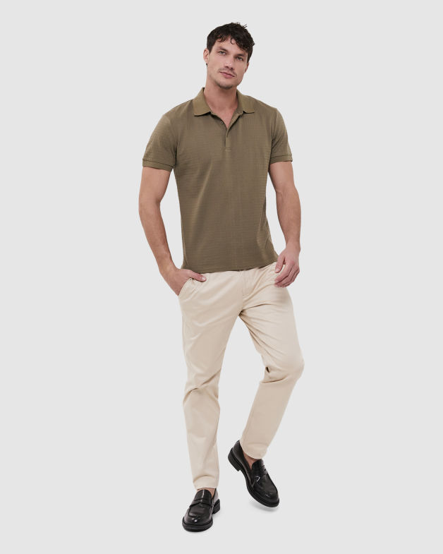 Carlos Textured Polo in GRASS