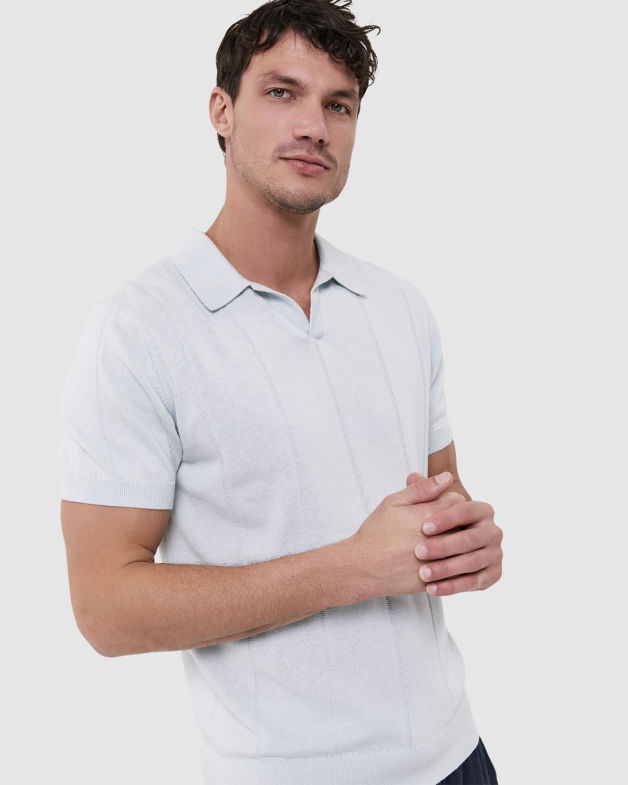 Cornell Knit Polo in MIST