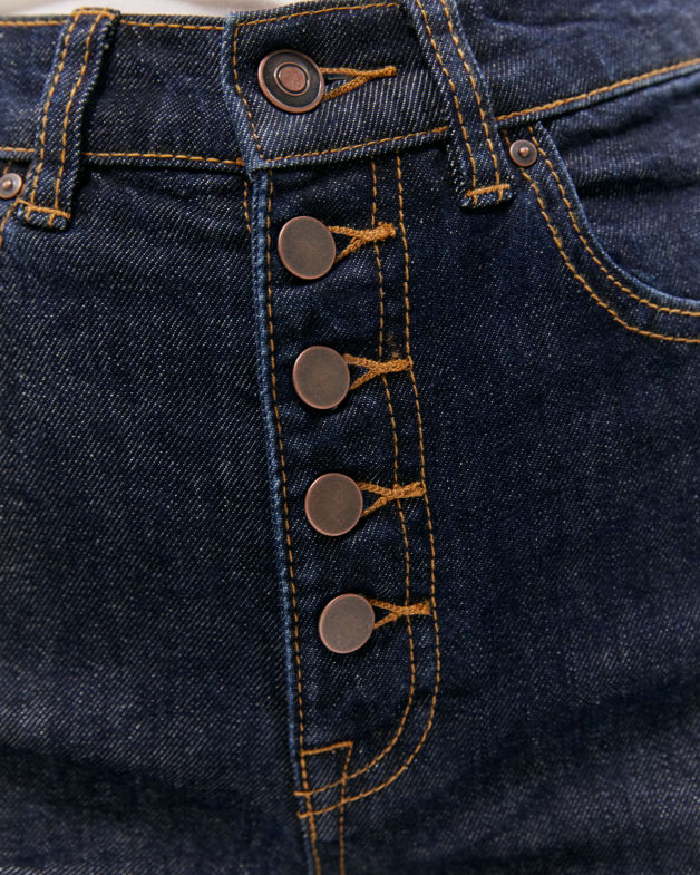 Lexi Button Front Jean in BLUE/BLACK WASH