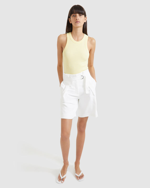 Emilie Rib Tank Top in LEMON
