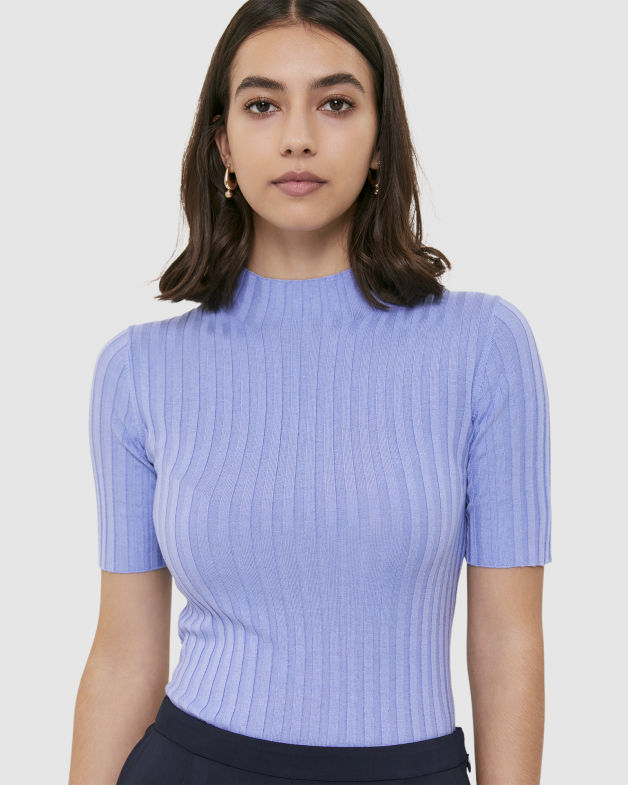 Melody Short Sleeve Knit in BLUEBELL