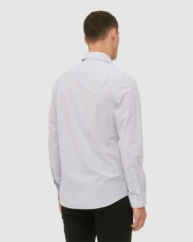 Alton Long Sleeve Classic Check Shirt in CASPIAN