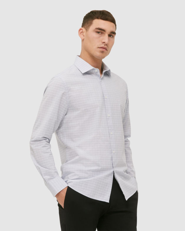 Alton Long Sleeve Classic Check Shirt in CASPIAN