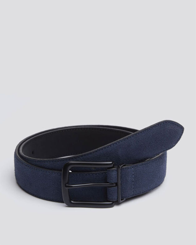 Suede Leather Belt in NAVY