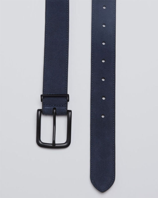 Suede Leather Belt in NAVY