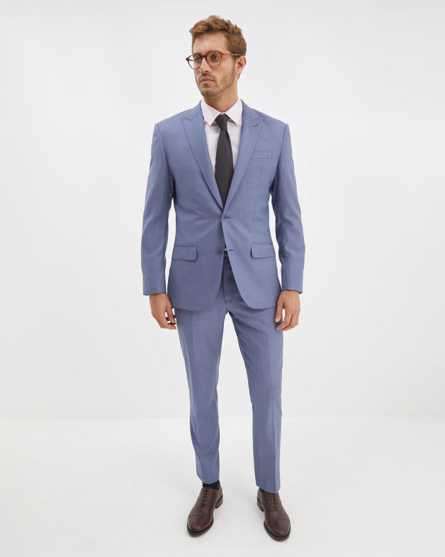 Flinders Merino Wool Occasion Suit Jacket in BLUE