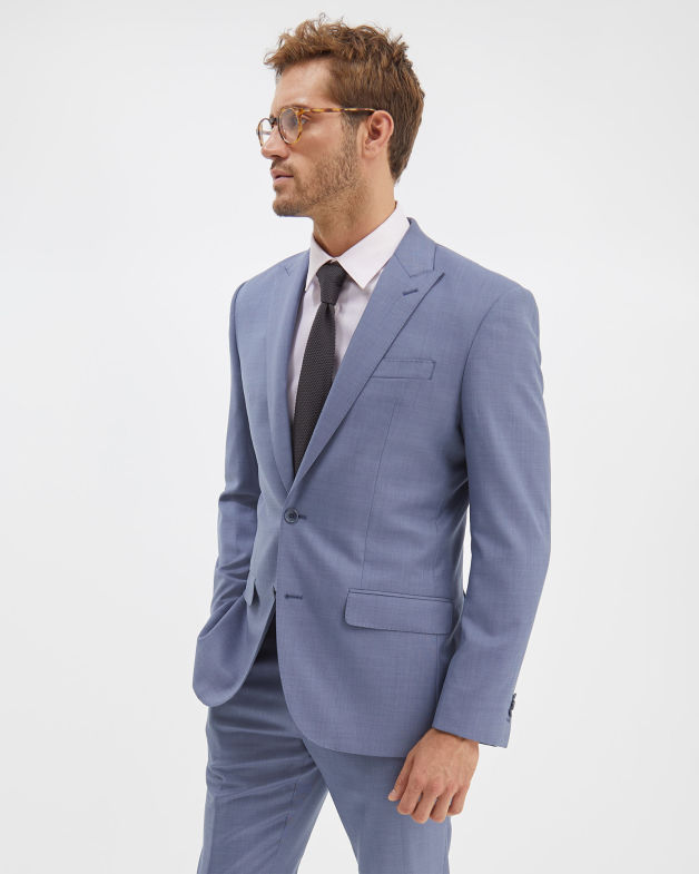 Flinders Merino Wool Occasion Suit Jacket in BLUE